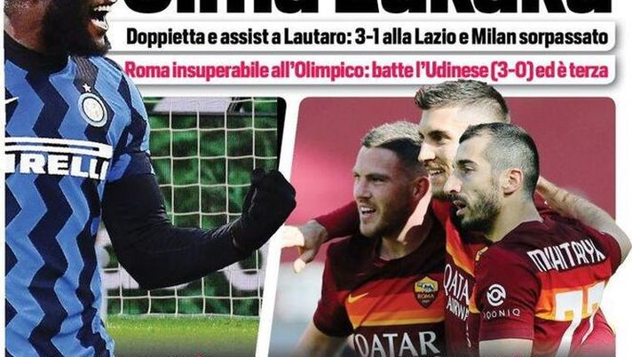 Il Corriere dello Sport, la prima pagina di oggi, lunedì 15 febbraio 2021 