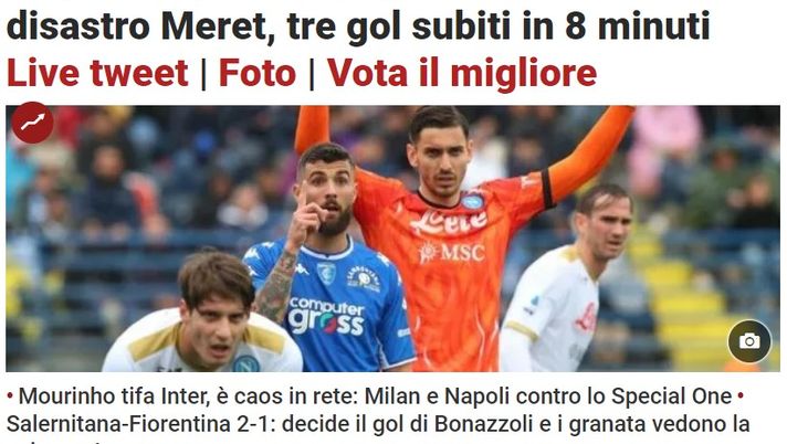Il Mattino: Empoli-Napoli 3-2, figuraccia azzurra - immagine 1