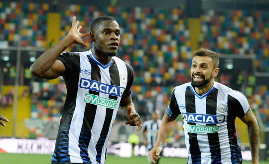 UDINE, ITALY - MARCH 19: Duvan Zapata (L) of Udinese Calcio celebrates after scoring his teams second goal during the Serie A match between Udinese Calcio and US Citta di Palermo at Stadio Friuli on March 19, 2017 in Udine, Italy. (Photo by Dino Panato/Getty Images) UDINE, ITALY - MARCH 19: Duvan Zapata (L) of Udinese Calcio celebrates after scoring his teams second goal during the Serie A match between Udinese Calcio and US Citta di Palermo at Stadio Friuli on March 19, 2017 in Udine, Italy. (Photo by Dino Panato/Getty Images)