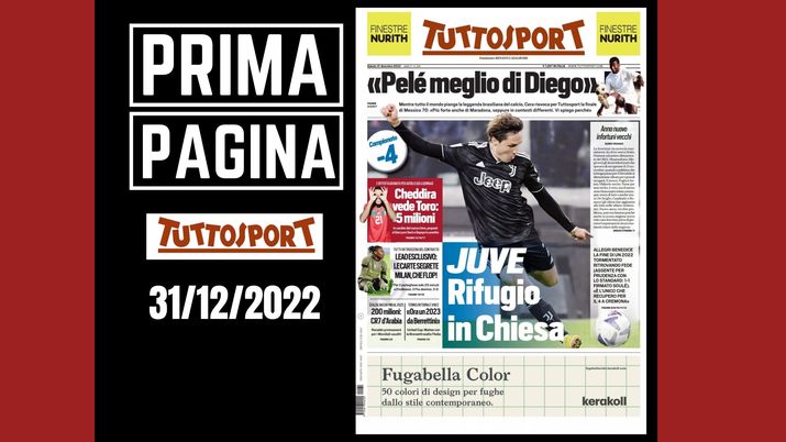 Prima pagina Tuttosport: 'Juventus rifugio in Chiesa'