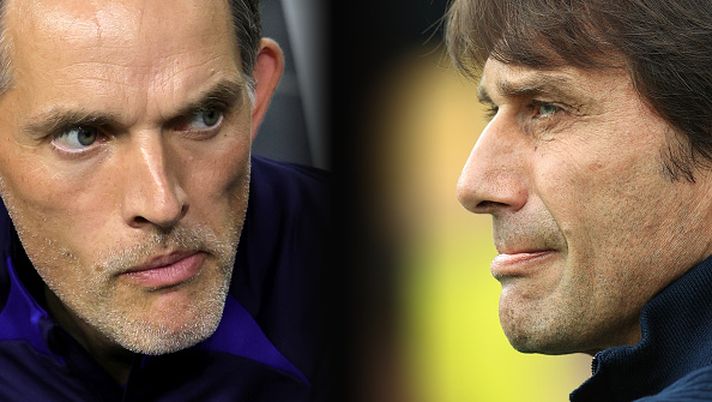 FILE PHOTO (EDITORS NOTE: COMPOSITE OF IMAGES - Image numbers 1409215190, 1398697273 - GRADIENT ADDED) In this composite image a comparison has been made between Manager Thomas Tuchel of Chelsea (L) and Antonio Conte, the Tottenham Hotspur manager. Chelsea and Tottenham Hotspur meet in a Premier League match at Stamford Bridge on August 14,2022 in London, England. ***LEFT IMAGE*** LAS VEGAS, NEVADA - JULY 16: Manager Thomas Tuchel of Chelsea looks on prior to his team's preseason friendly match against Club América at Allegiant Stadium on July 16, 2022 in Las Vegas, Nevada. (Photo by Ethan Miller/Getty Images) ***RIGHT IMAGE*** NORWICH, ENGLAND - MAY 22: Antonio Conte, the Tottenham Hotspur manager looks on during the Premier League match between Norwich City and Tottenham Hotspur at Carrow Road on May 22, 2022 in Norwich, England. (Photo by David Rogers/Getty Images) TUCHEL VS CONTE