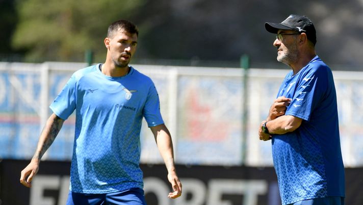 Alessio Romagnoli e Maurizio Sarri