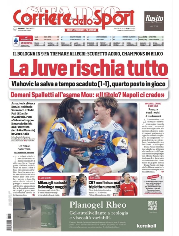 Prima Pagina, Corriere dello Sport: “La Juve rischia tutto. Milan agli sceicchi” - immagine 1