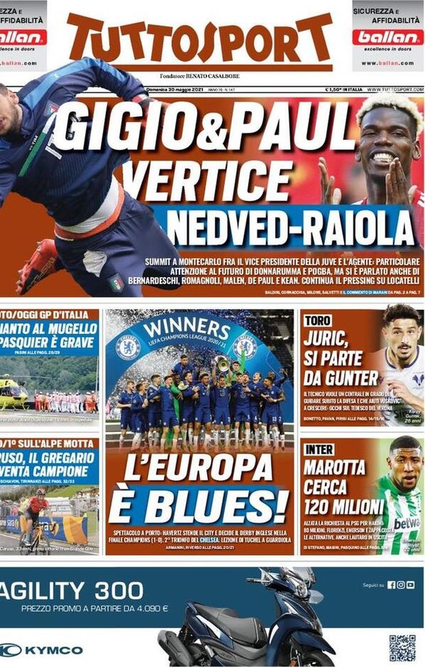 EDICOLA TS &#8211; Marotta cerca 120 milioni. Florenzi, Emerson e Zappacosta le alternative 