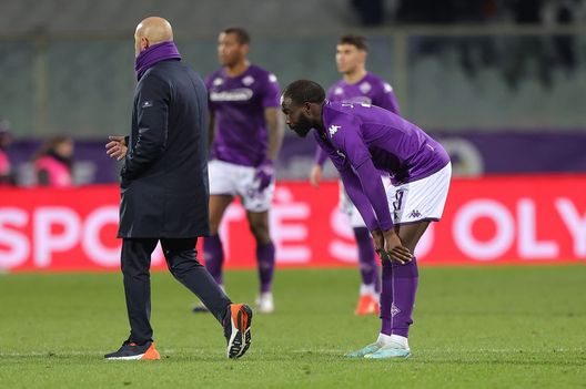 FLORENCE, ITALY - JANUARY 21: Jonathan Ikoné Nanitamo of ACF Fiorentina shows hid dejection during the Serie A match between ACF Fiorentina and Torino FC at Stadio Artemio Franchi on January 21, 2023 in Florence, Italy. (Photo by Gabriele Maltinti/Getty Images) Ikonè