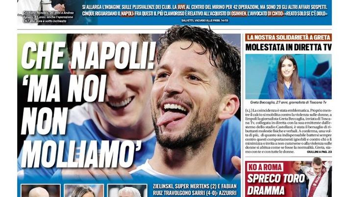 Prima Pagina, Tuttosport: “Che Napoli! Plusvalenze, trema mezza A” Prima Pagina, Tuttosport: “Che Napoli! Plusvalenze, trema mezza A”