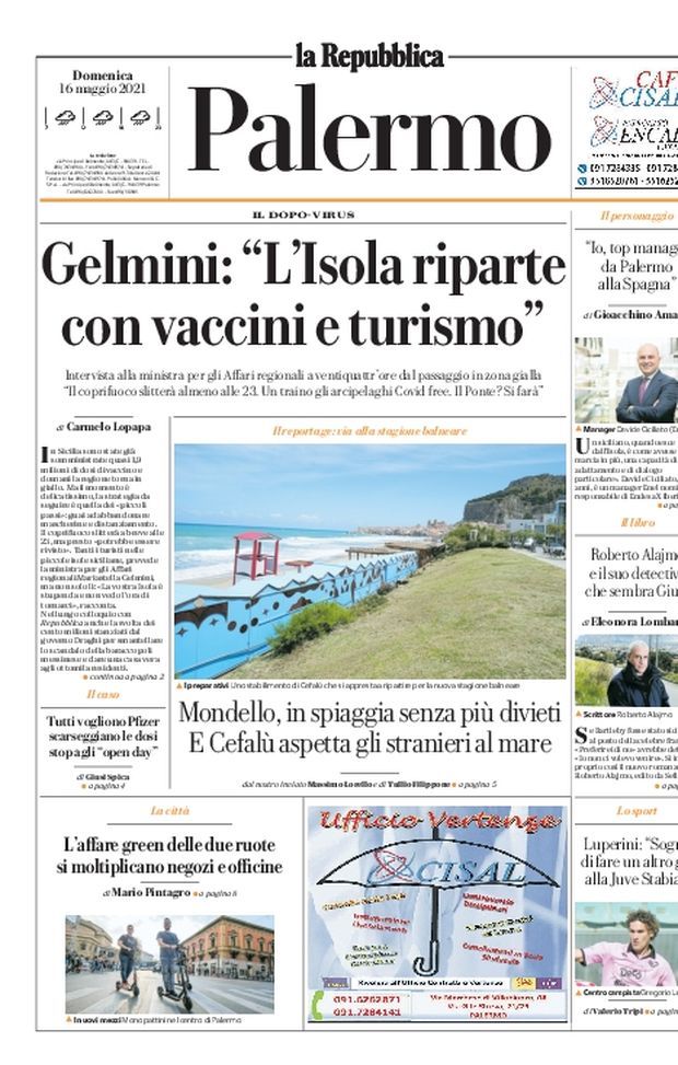 Prima Pagina, La Repubblica-Palermo. Luperini: “Sogno di fare un altro gol alla Juve Stabia”  Prima Pagina, La Repubblica-Palermo. Luperini: “Sogno di fare un altro gol alla Juve Stabia”