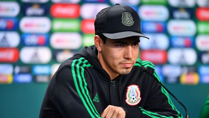 MOSCOW, RUSSIA - JUNE 14: Erick Gutierrez of Mexico, speaks during a press conference at team training base Novogorsk-Dynamo on June 14, 2018 in Moscow, Russia. (Photo by Hector Vivas/Getty Images) 