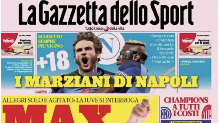 IL NAPOLI SUI MEDIA – Le prime pagine dei giornali di oggi 18 febbraio 2023 - immagine 1