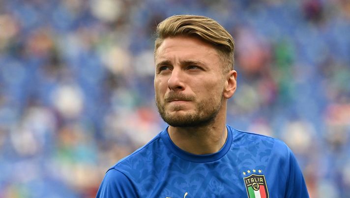 ROME, ITALY - JUNE 20: Ciro Immobile of Italy looks on during the UEFA Euro 2020 Championship Group A match between Italy and Wales at Olimpico Stadium on June 20, 2021 in Rome, Italy. (Photo by Andreas Solaro - Pool/Getty Images)