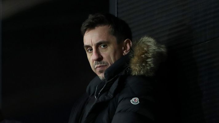 SALFORD, ENGLAND - JANUARY 22: Gary Neville a co-owner of Salford City looks on during the Sky Bet League Two match between Salford City and Harrogate Town at Moor Lane on January 22, 2021 in Salford, England. Sporting stadiums around the UK remain under strict restrictions due to the Coronavirus Pandemic as Government social distancing laws prohibit fans inside venues resulting in games being played behind closed doors. (Photo by Alex Livesey/Getty Images) Neville su Haaland: “Impressionante, mi sembra “Squalo” il cattivo dei film di James Bond” - immagine 1