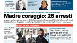 Prima Pagina, Giornale di Sicilia: “Madre coraggio: 26 arresti. Da Palermo e Taormina, il giallo attrae i turisti”