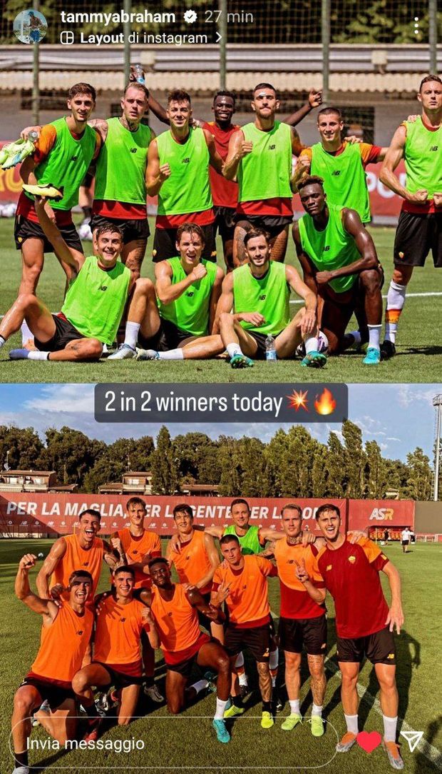 Roma, Dybala e Abraham festeggiano le vittorie nelle partitelle: “2 su 2”- immagine 2