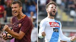GRAFICO SKY – Napoli Roma, uno contro uno: Mertens e Hamsik meglio di Dzeko e Nainggolan