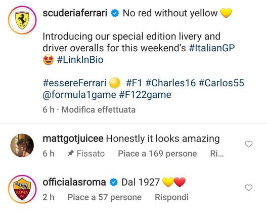 Ferrari e la nuova livrea: “Niente rosso senza giallo”. La Roma: “Dal 1927”- immagine 2