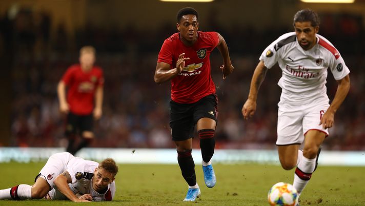 Anthony Martial e Ricardo Rodríguez durante Manchester United-Milan dell'International Champions Cup 2019 (credits: GETTY Images) 