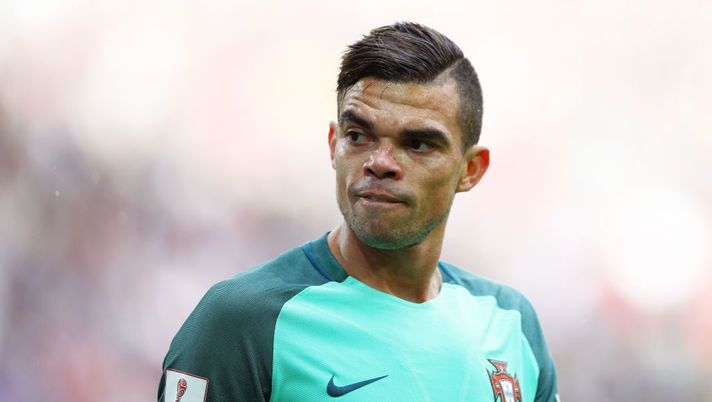 MOSCOW, RUSSIA - JUNE 21: Pepe of Portugal looks on during the FIFA Confederations Cup Russia 2017 Group A match between Russia and Portugal at Spartak Stadium on June 21, 2017 in Moscow, Russia.  (Photo by Ian Walton/Getty Images) 