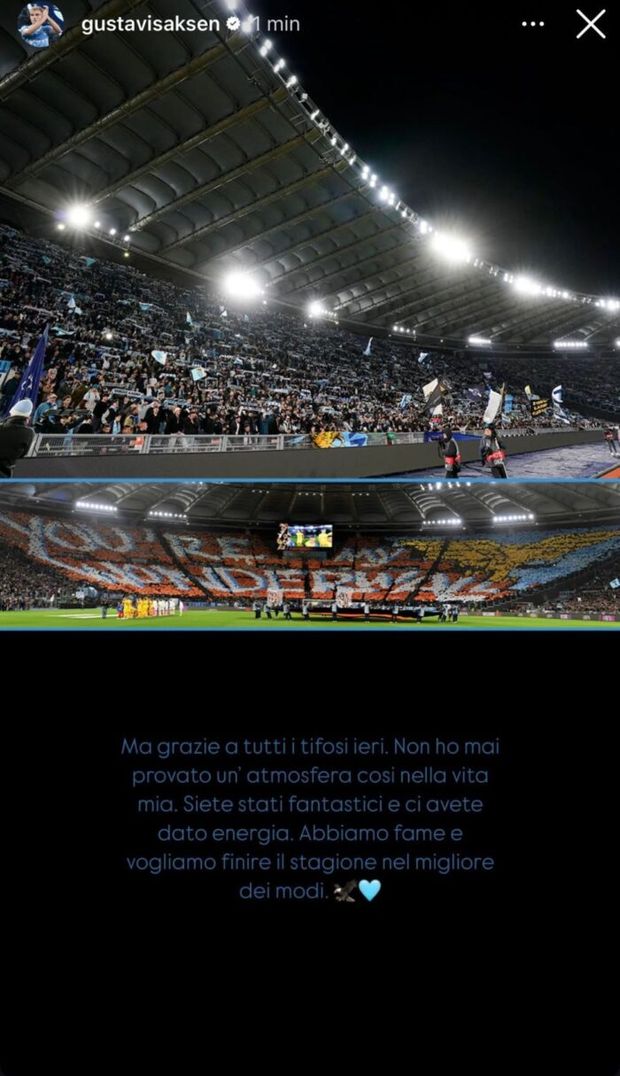 Isaksen Instagram Lazio-Bodo/Glimt Isaksen Instagram Lazio-Bodo/Glimt