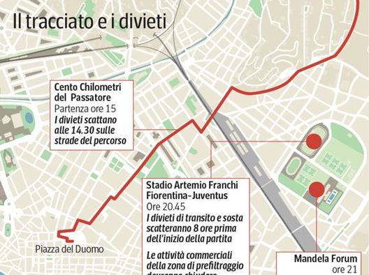 Mappa chiusure Campo Marte - Corriere della Sera Caos a Campo Marte: in contemporanea Juventus, concerto e ‘Passatore’- immagine 2