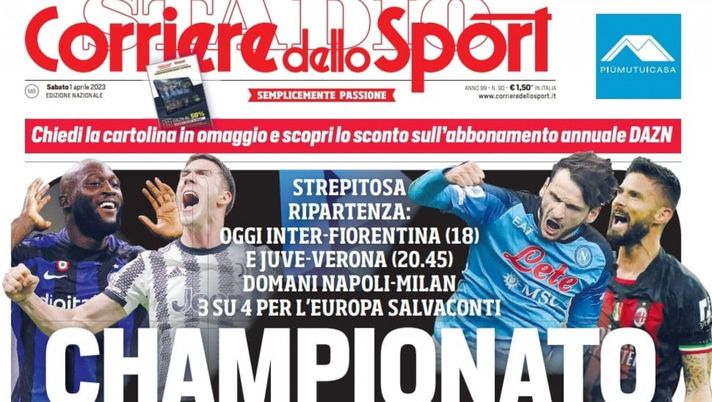 EDICOLA / CdS: “Championato, che ripartenza. Inter-Fiorentina con Lukaku-Correa” - immagine 1