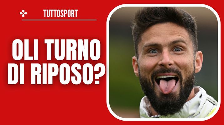 Olivier Giroud AC Milan allenamento Milanello