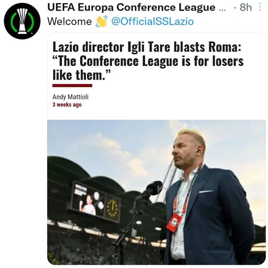 Il derby della Conference League: Tare nella “coppa dei perdenti” e i romanisti infieriscono…- immagine 2