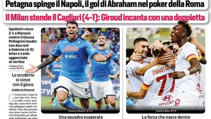 Prima Pagina, Corriere dello Sport: “Lucio e Mou di corsa, cinquina reale in testa&#8221; 