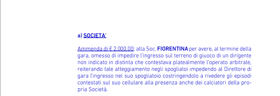 Il GS multa la Fiorentina dopo il match della Primavera: motivo “particolare”- immagine 2