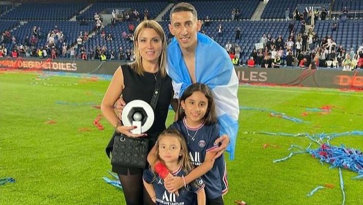 Angel Di Maria, la moglie e i figli