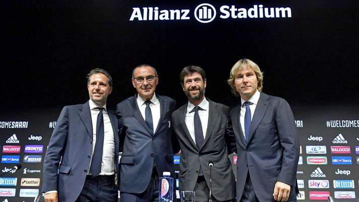 Agnelli, Sarri, Paratici, Nedved (Champions)