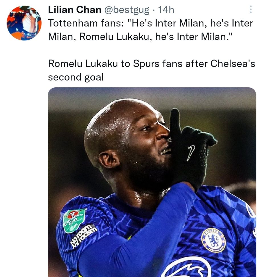 Botta e risposta da derby: tifosi Tottenham “Pensa sempre all’Inter”, Lukaku “Zitti…”- immagine 2