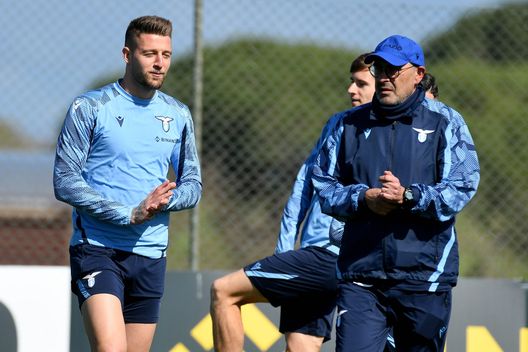 Milinkovic-Savic e Sarri Milinkovic-Savic e Sarri