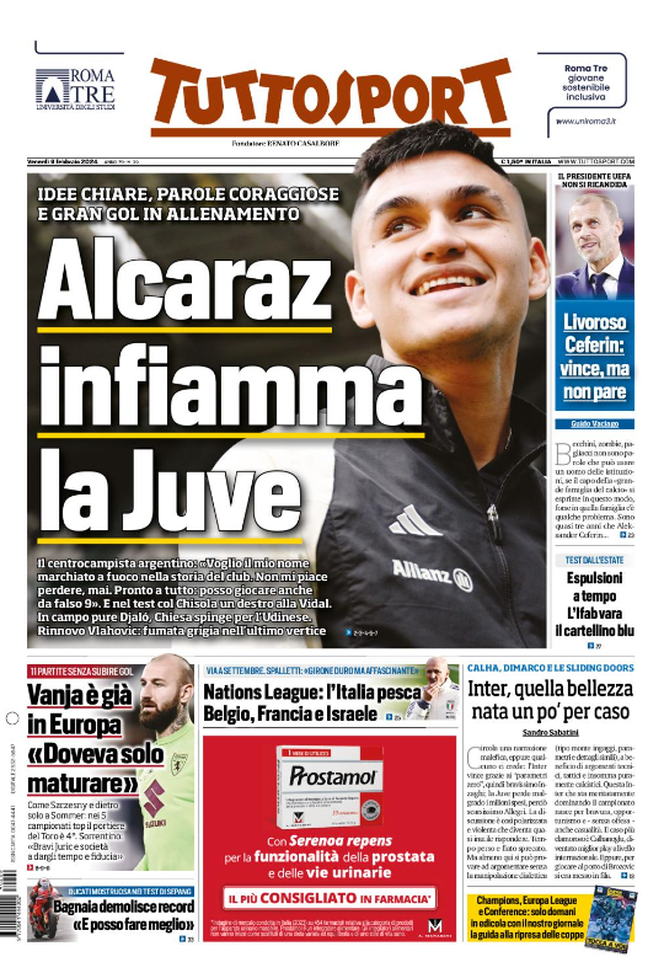 Prima Pagina Tuttosport 09-02-2024