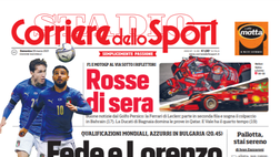 Prima Pagina, Corriere dello Sport: “Fede e Lorenzo quasi amici. Furia Ronaldo, sentenza Lukaku”