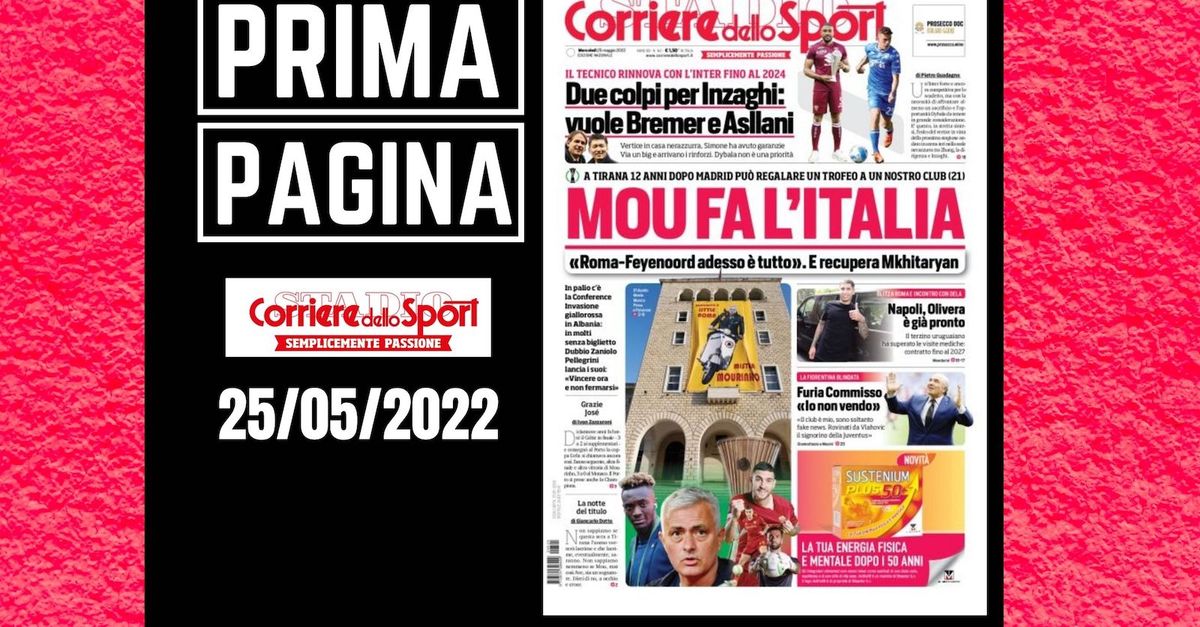 Prima pagina Corriere dello Sport: “Mou fa l’Italia”