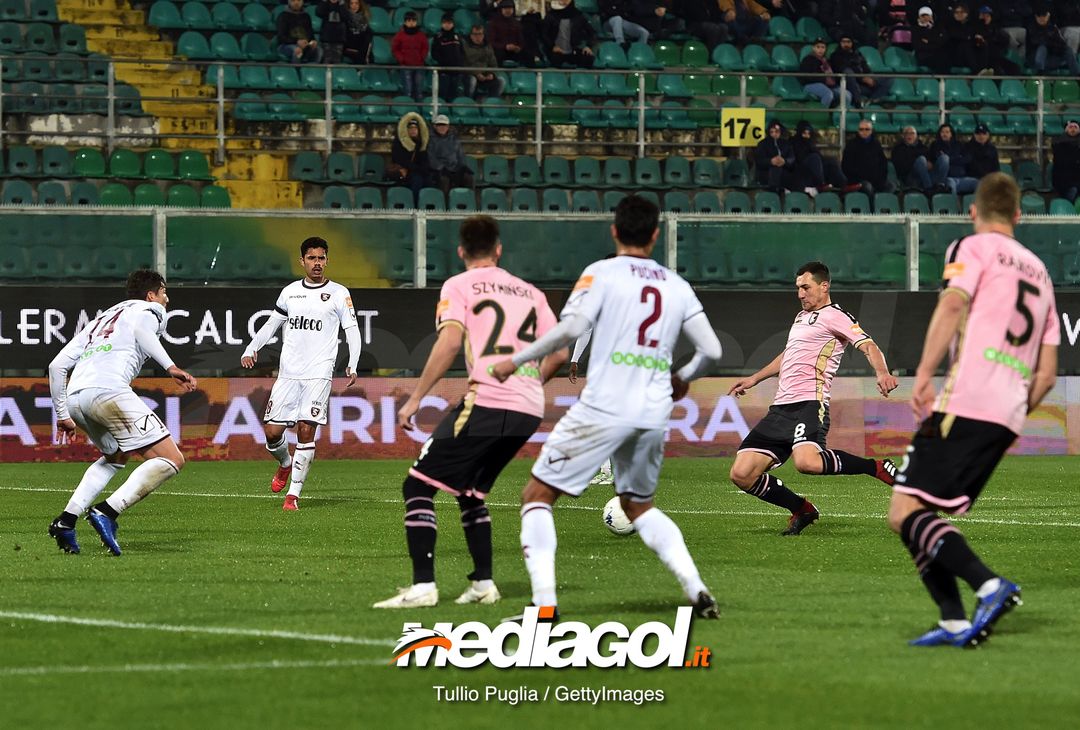  during the Serie B match between US Citta di Palermo and US Salernitana at Stadio Renzo Barbera on January 18, 2019 in Palermo, Italy. 