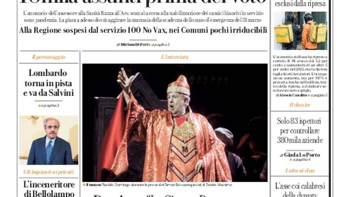 Prima Pagina, La Repubblica-Palermo: “Precari Covid e forestali: 10mila assunti prima del voto“ - immagine 1