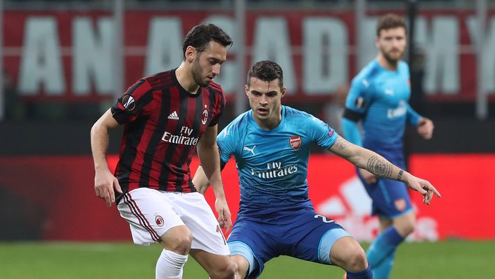 Calhanoglu Xhaka Milan-Arsenal