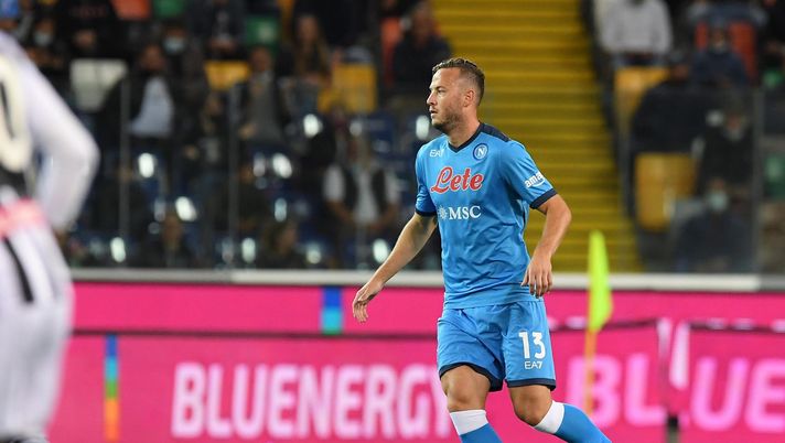 UDINE, ITALY - SEPTEMBER 20: Amir Rrahmani of Napoli during the Serie A match between Udinese Calcio and SSC Napoli at Dacia Arena on September 20, 2021 in Udine, Italy. (Photo by SSC NAPOLI/SSC NAPOLI via Getty Images) UDINE, ITALY - SEPTEMBER 20: Amir Rrahmani of Napoli during the Serie A match between Udinese Calcio and SSC Napoli at Dacia Arena on September 20, 2021 in Udine, Italy. (Photo by SSC NAPOLI/SSC NAPOLI via Getty Images)