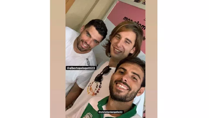 FOTO Palermo-Monopoli, l&#8217;ex Langella ritrova Pelagotti e Peretti: &#8220;Vecchio trio&#8221;