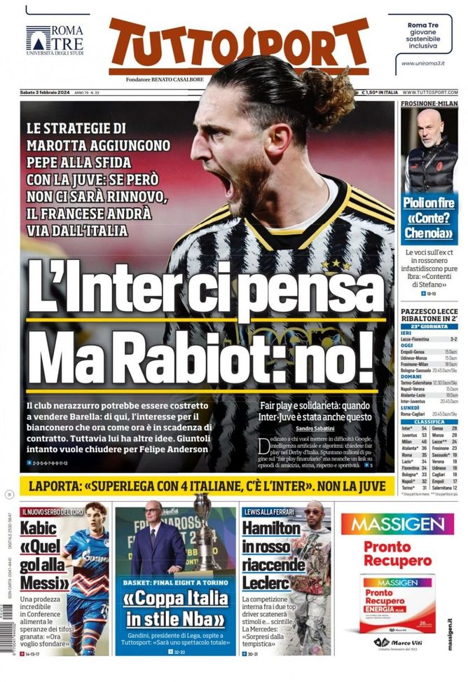 EDICOLA TS – Inter costretta a vendere Barella? Idea Rabiot, ma lui dice no - immagine 1