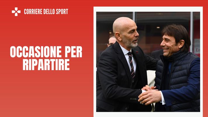 Stefano Pioli e Antonio Conte allenatori AC Milan e Tottenham