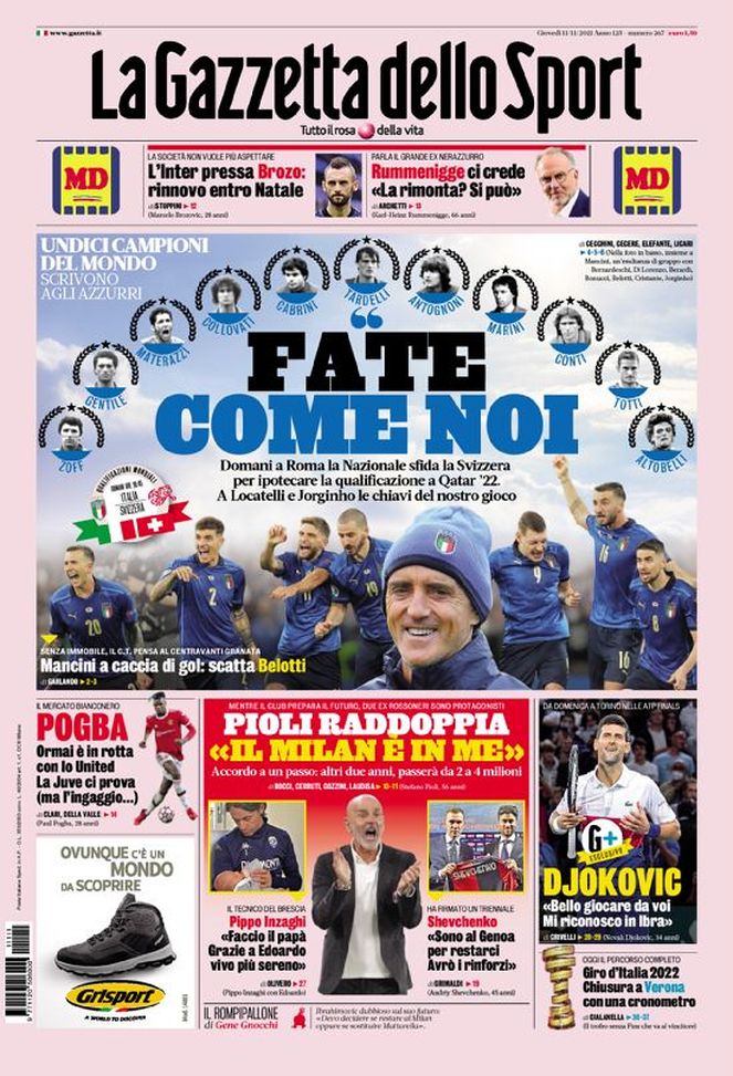 Prima Pagina, La Gazzetta dello Sport: “Fate come noi. L’Inter pressa Brozo” Prima Pagina, La Gazzetta dello Sport: “Fate come noi. L’Inter pressa Brozo” - immagine 1