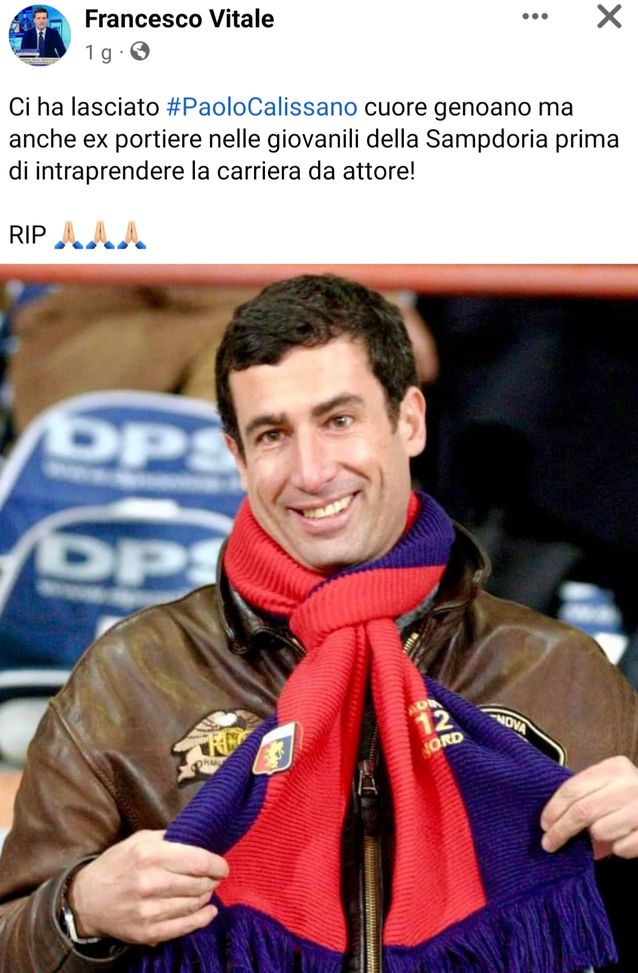 La morte di Paolo Calissano: c’era il derby nella vita dell’attore genovese- immagine 2