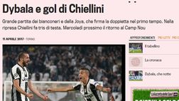 Gazzetta: Juve-Barcellona 3-0: doppietta di Dybala e gol di Chiellini