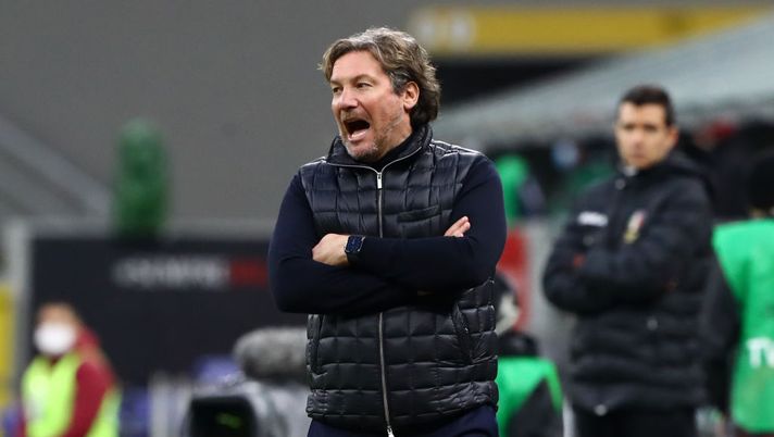 MILAN, ITALY - FEBRUARY 07: Giovanni Stroppa, head coach of Crotone reacts during the Serie A match between AC Milan and FC Crotone at Stadio Giuseppe Meazza on February 07, 2021 in Milan, Italy. Sporting stadiums around Italy remain under strict restrictions due to the Coronavirus Pandemic as Government social distancing laws prohibit fans inside venues resulting in games being played behind closed doors. (Photo by Marco Luzzani/Getty Images) Il ballo delle debuttAnti: il Monza decima squadra del nuovo millennio a centrare la A- immagine 2