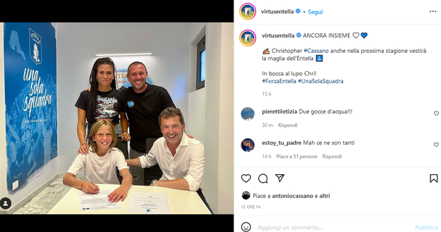 Entella Cassano (credit Virtus Entella Instagram) Entella Cassano