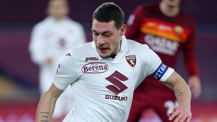 ROME, ITALY - DECEMBER 17: Andrea Belotti of Torino controls the ball during the Serie A match between AS Roma and Torino FC at Stadio Olimpico on December 17, 2020 in Rome, Italy. The match will be played without fans, behind closed doors as a Covid-19 precaution. (Photo by Paolo Bruno/Getty Images) ROME, ITALY - DECEMBER 17: Andrea Belotti of Torino controls the ball during the Serie A match between AS Roma and Torino FC at Stadio Olimpico on December 17, 2020 in Rome, Italy. The match will be played without fans, behind closed doors as a Covid-19 precaution. (Photo by Paolo Bruno/Getty Images)