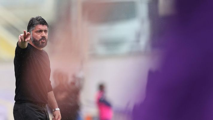 FLORENCE, ITALY - MAY 16: Gennaro Gattuso manager of SSC Napoli reacts during the Serie A match between ACF Fiorentina and SSC Napoli at Stadio Artemio Franchi on May 16, 2021 in Florence, Italy. (Photo by Gabriele Maltinti/Getty Images) FLORENCE, ITALY - MAY 16: Gennaro Gattuso manager of SSC Napoli reacts during the Serie A match between ACF Fiorentina and SSC Napoli at Stadio Artemio Franchi on May 16, 2021 in Florence, Italy. (Photo by Gabriele Maltinti/Getty Images)