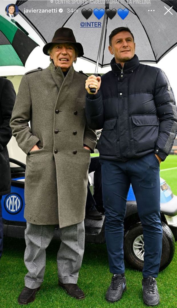 Moratti alla Pinetina, Zanetti: foto insieme all’ex presidente. “Non servono parole”- immagine 3